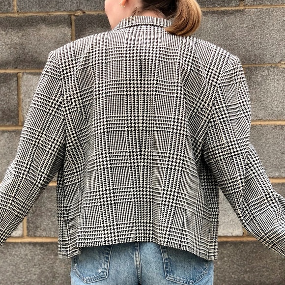 Da-Rue Suit Jacket Women's 18 Black White Houndstooth Silk PRofessional Look - Picture 3 of 6